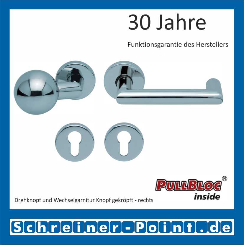 Scoop Thema U PullBloc Rundrosettengarnitur, Rosette Edelstahl poliert